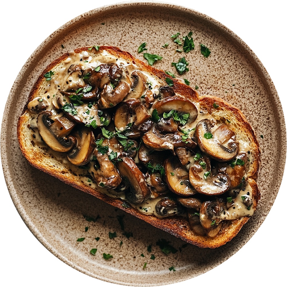 Ten Minute Creamy Mushrooms on Toast