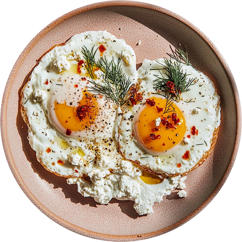 Chili Butter Feta Eggs with Garlicky Herby Yogurt