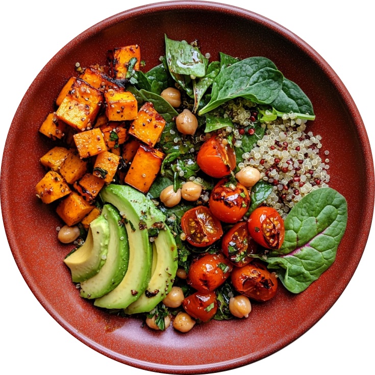 Roasted Pumpkin, Quinoa, Avocado and Almond Salad