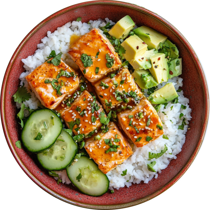 Honey Glazed Salmon Bowls