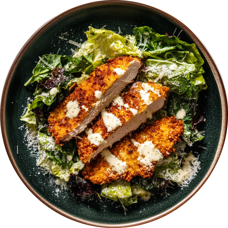 Chicken Spicy Caesar Schnitzel