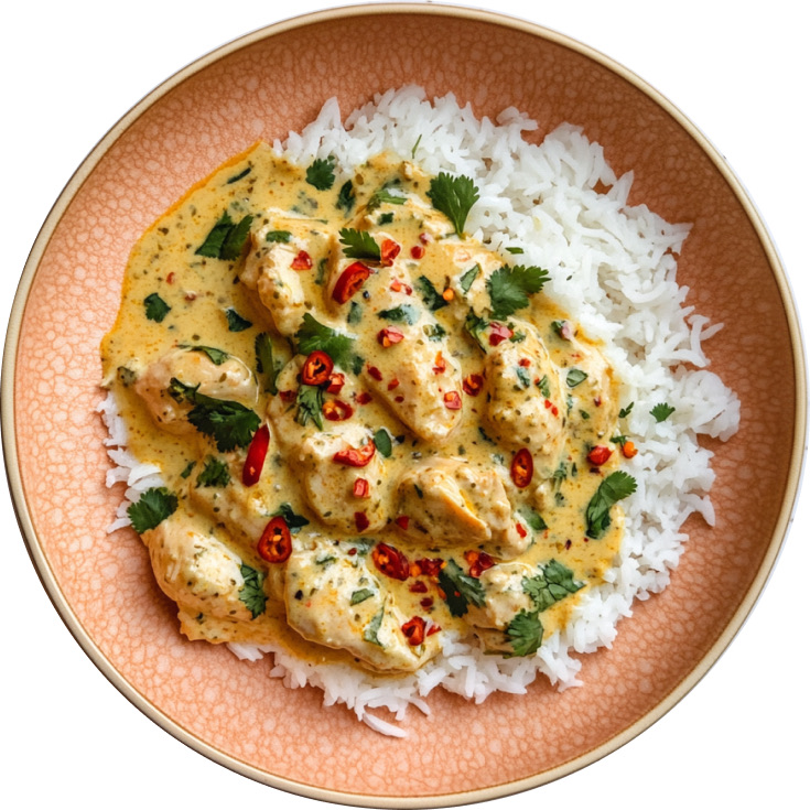 Coconut Milk Poached Chicken