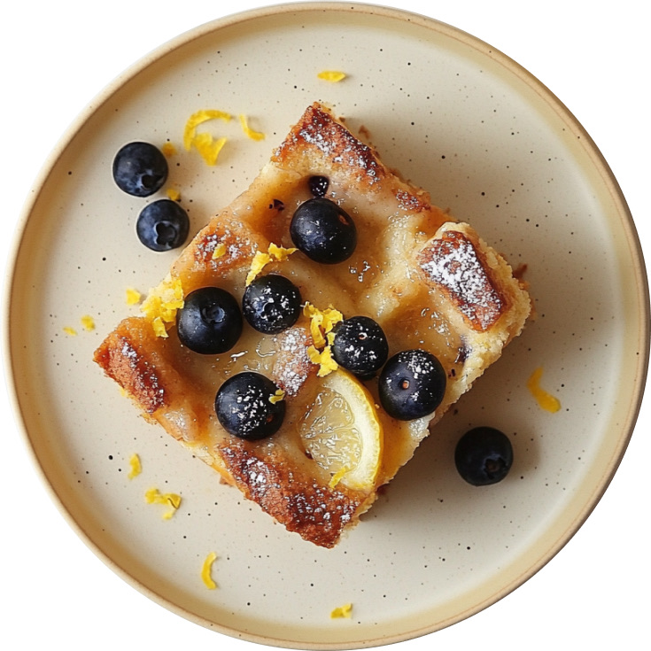 Double Blueberry Cheesecake Croissant Bread Pudding