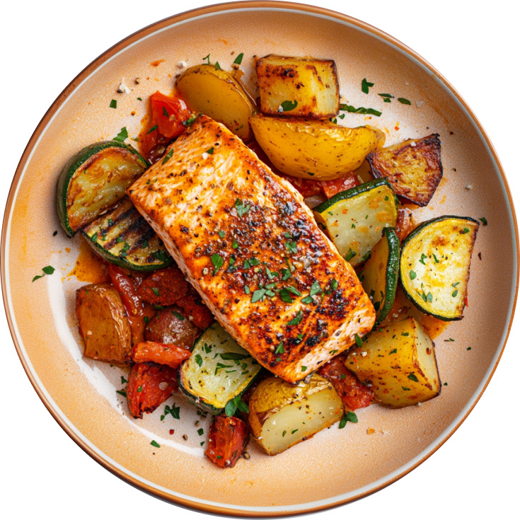 Harissa Salmon Traybake