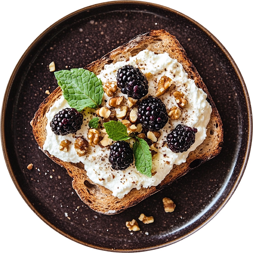 Blackberry, Walnut, and Ricotta Toast