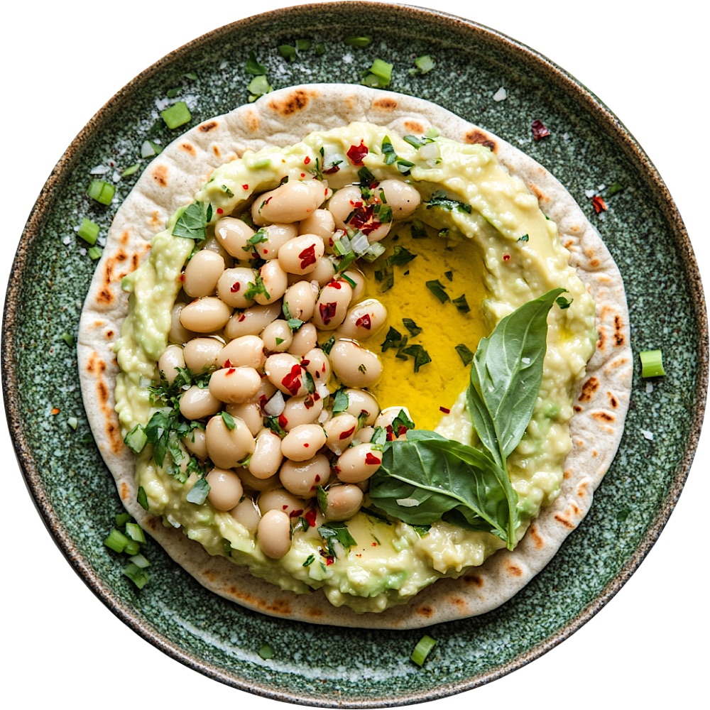 Avocado Flatbread with Cannellini Beans
