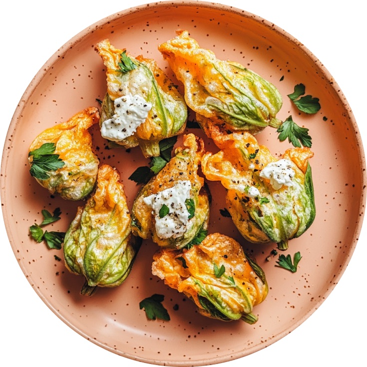 Fried Squash Blossoms with Goat's-Milk Gouda