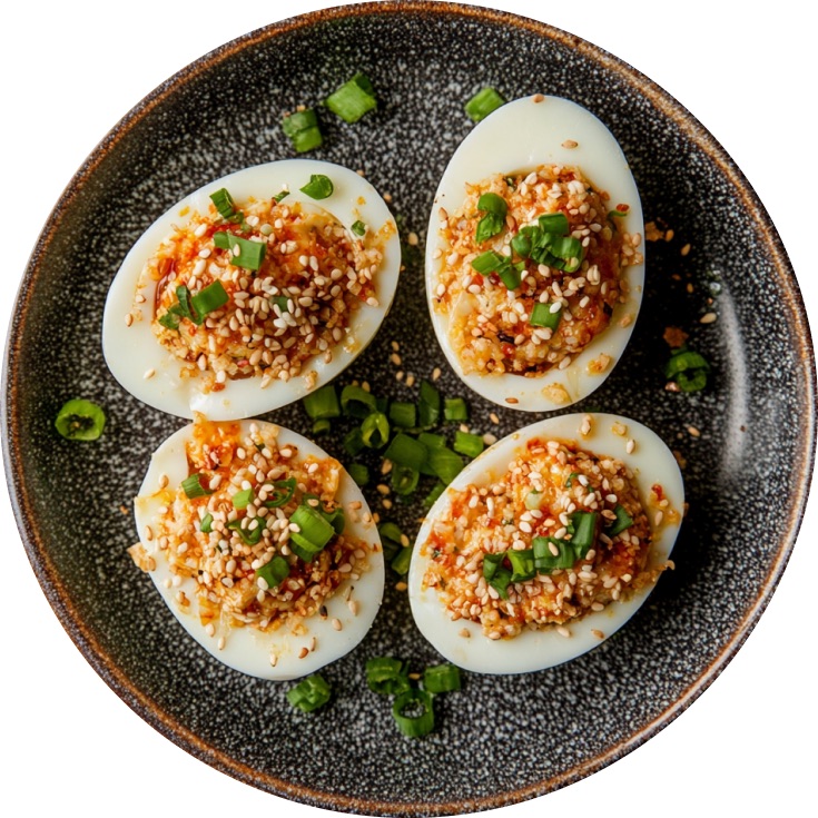 Spicy Chili Crisp Deviled Eggs