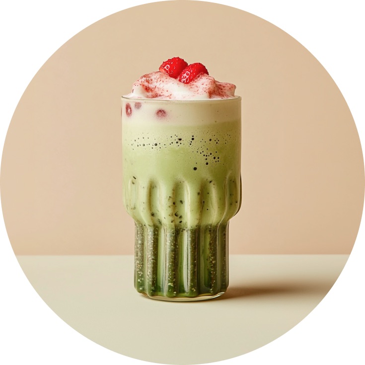 Strawberry Cold Foam Matcha Latte