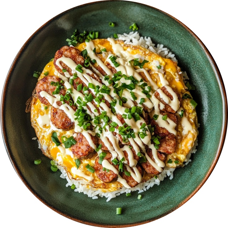 Cheesy Sausage Egg Rice