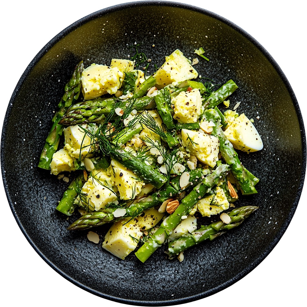 Herb, Asparagus, and Jammy Egg Bowl
