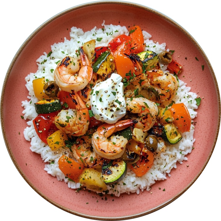 Greek-Inspired Shrimp Bowls with Lemony Yogurt