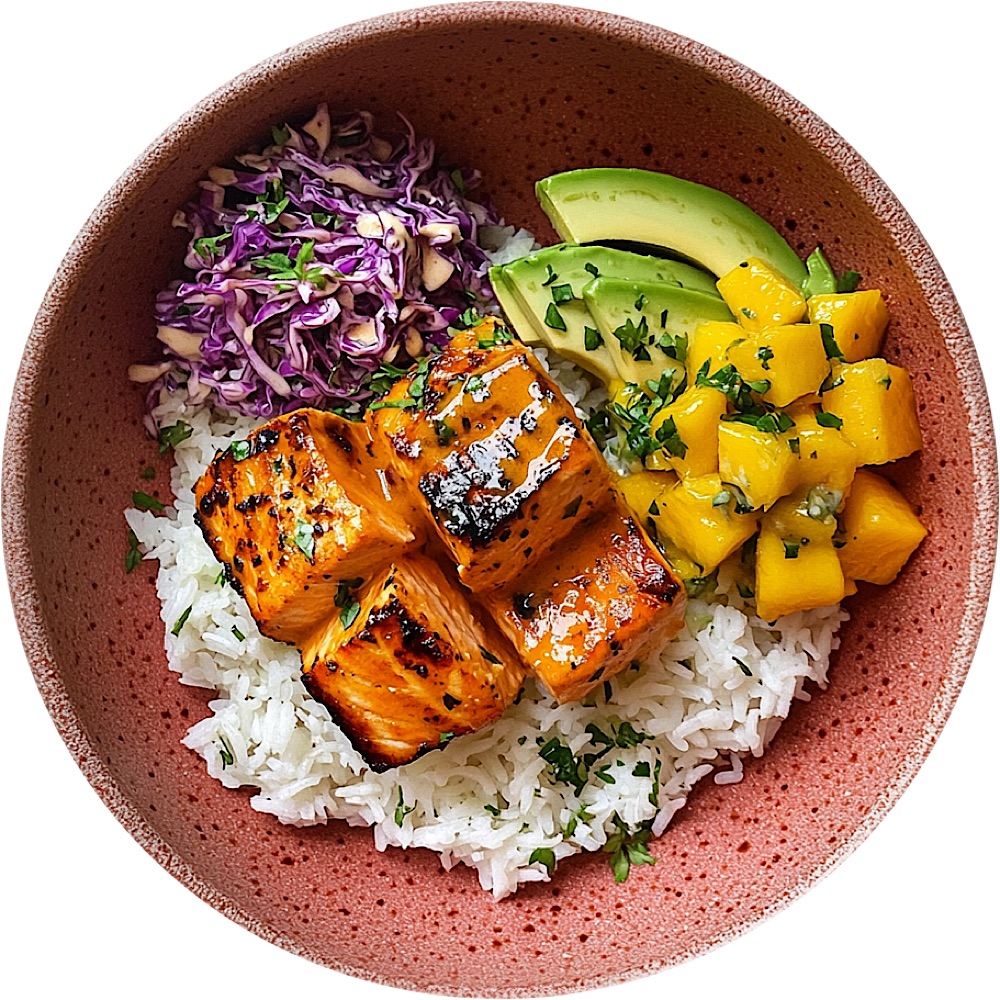 Salmon Coconut Rice Bowl