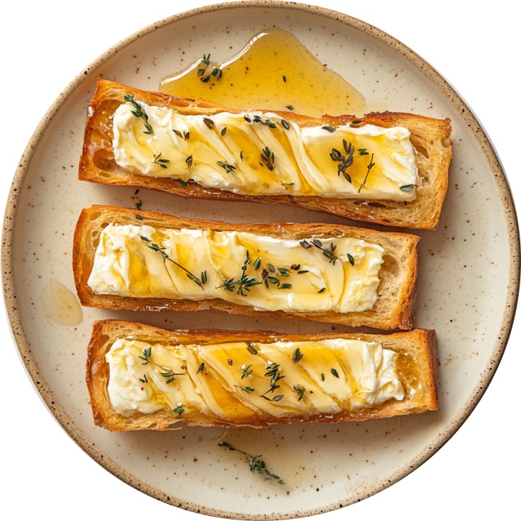 Whipped Brie Honey Butter Toast