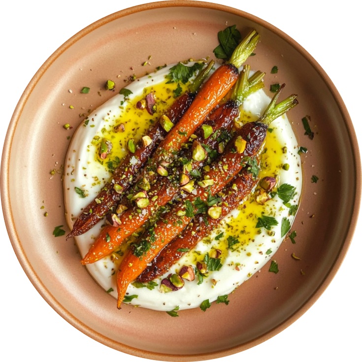 Roasted Moroccan Carrots with Whipped Labneh