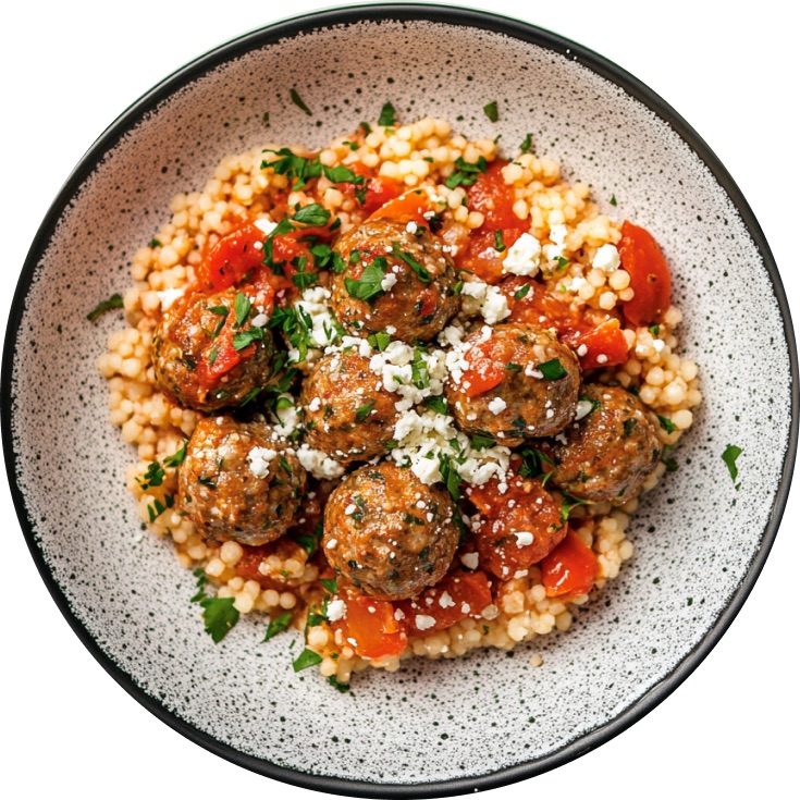 Baked Feta Turkey Meatballs & Quinoa