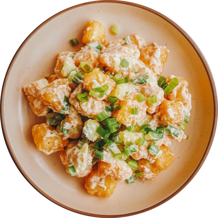Smashed Tater Tot Potato Salad