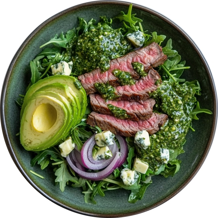 Arugula Steak Salad with Chimichurri Dressing