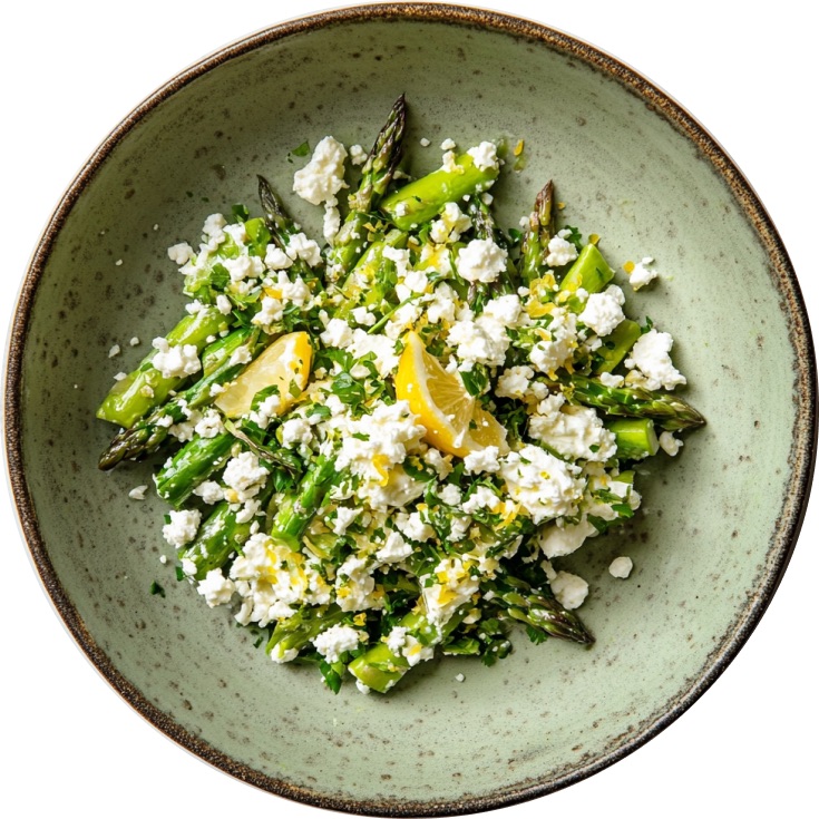 Grilled Asparagus Salad with Lemon & Feta