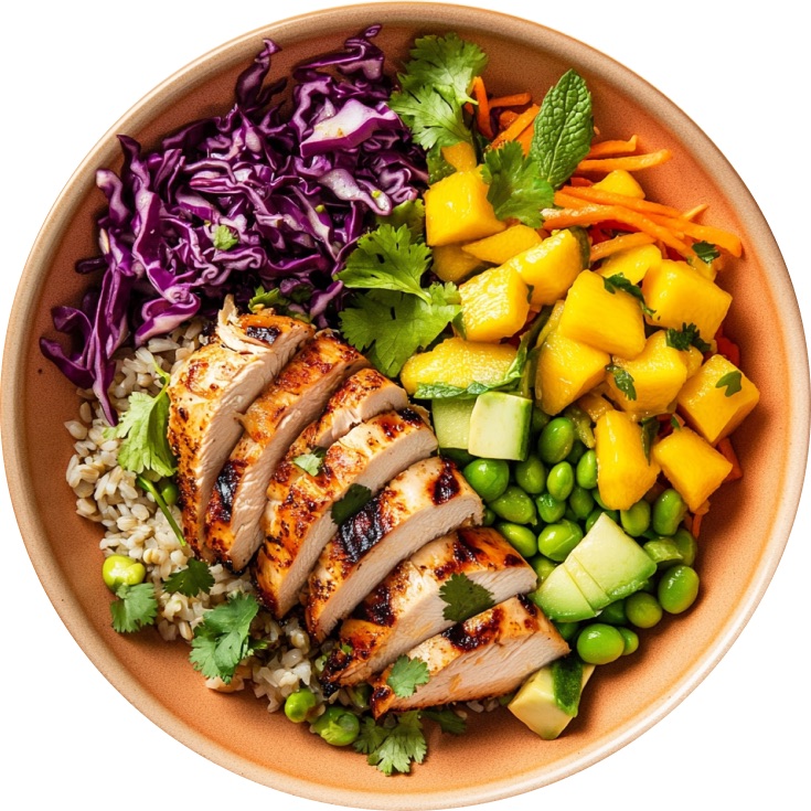 Spicy Thai Noodle Salad with Grilled Chicken