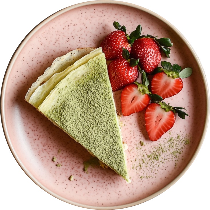 Strawberry Matcha Crepe Cake