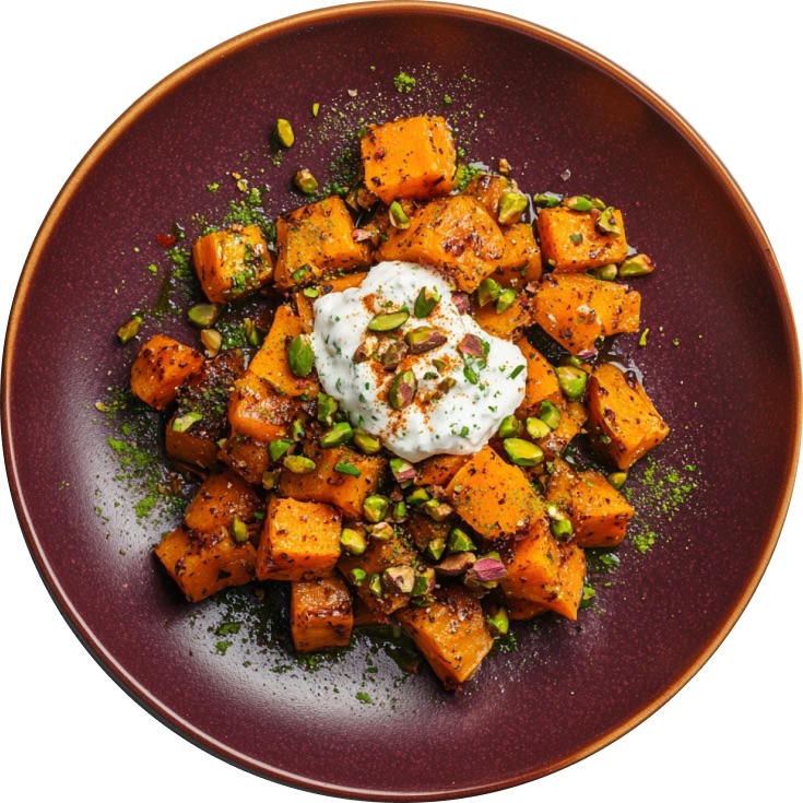 Honey-Chili Glazed Sweet Potatoes with Whipped Ricotta & Lime