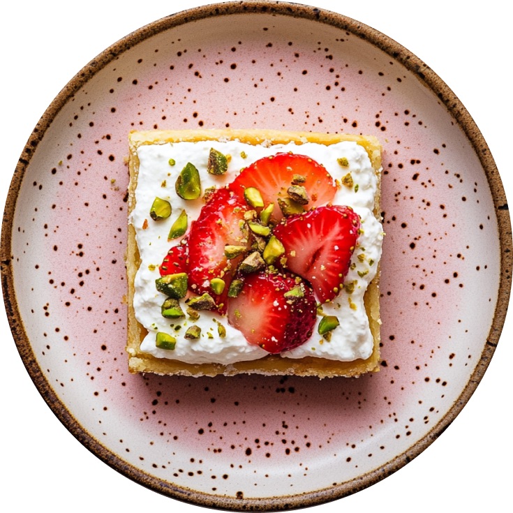 Strawberry, Pistachio & Rosewater Whipped Cottage Cheese Tart