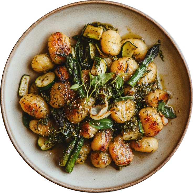 One Pan Gnocchi and Asparagus Bake