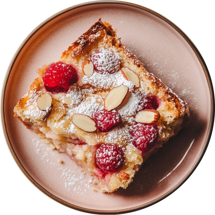 Raspberry Almond Croissant Bread Pudding