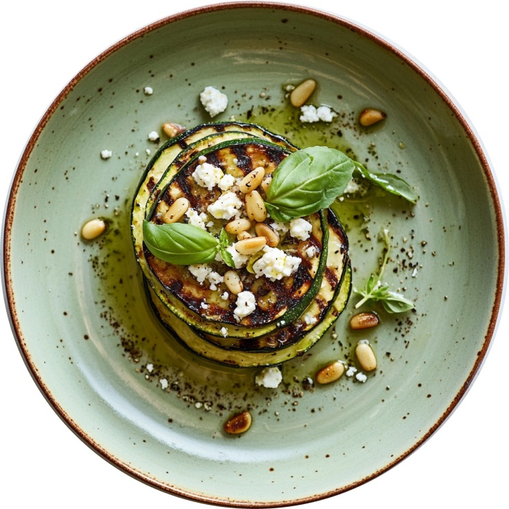 Grilled Zucchini with Feta & Basil