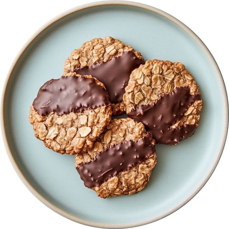 Chocolate Dipped Peanut Butter Oatmeal Cookies