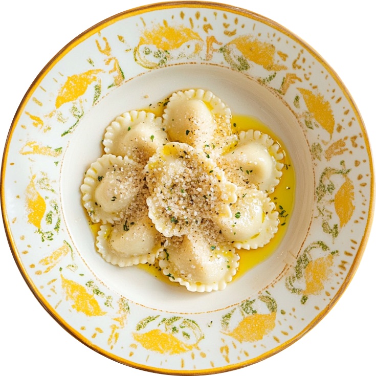 Lemon Artichoke Flower Ravioli