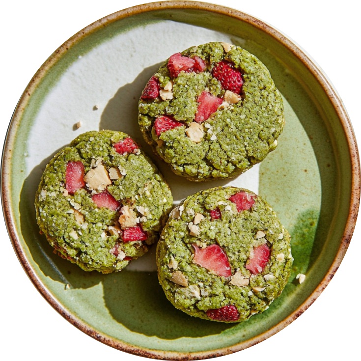 Matcha Strawberry Cookies