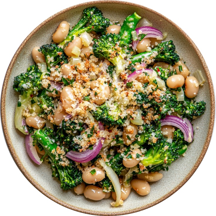 Cheesy Leeks & Beans with Charred Broccoli