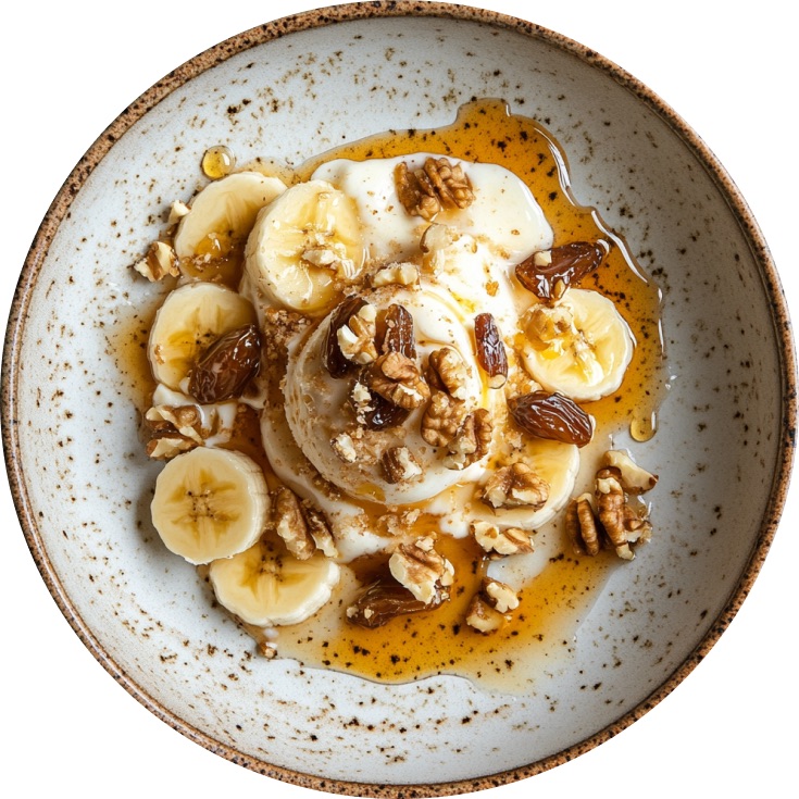 Caramelized Banana and Date Yogurt Parfait