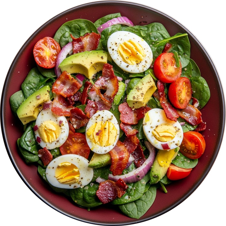 Spinach Salad with Bacon & Hard-Boiled Eggs