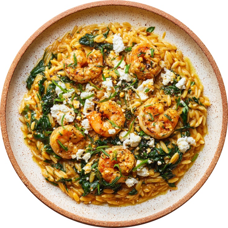 One-Pot Harissa Shrimp Orzo