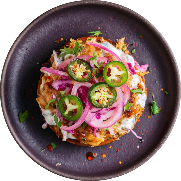 Vegan Crab Cake Tostada