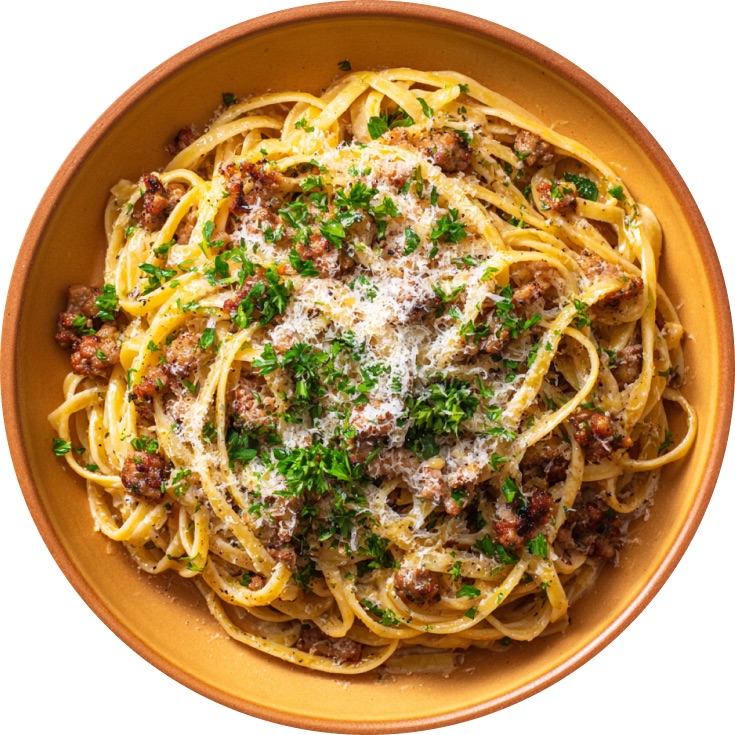 Sausage and Bacon Carbonara