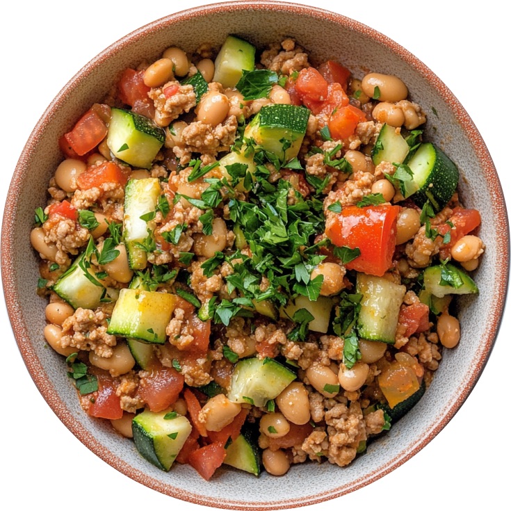 Turkey, Zucchini & White Bean Skillet Dinner