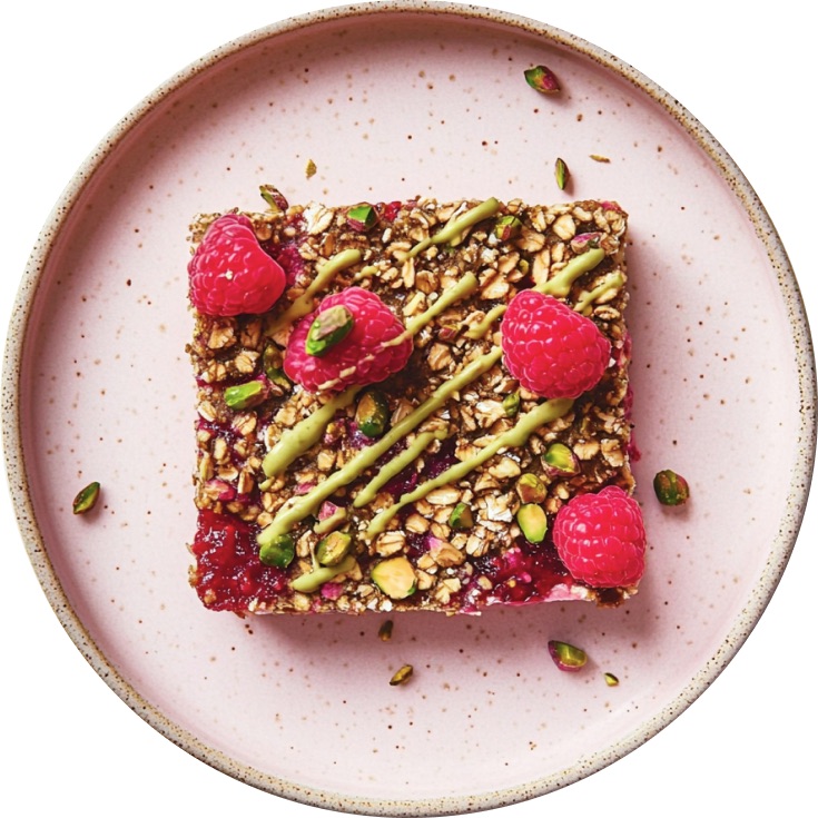 Raspberry and Pistachio Baked Oats