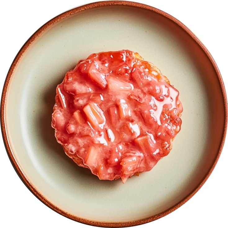 Rhubarb Fritters with Strawberry Glaze