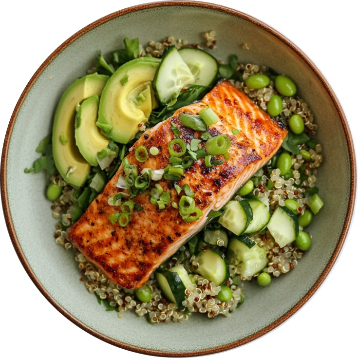 Famous Crunchy Quinoa Salad with Salmon