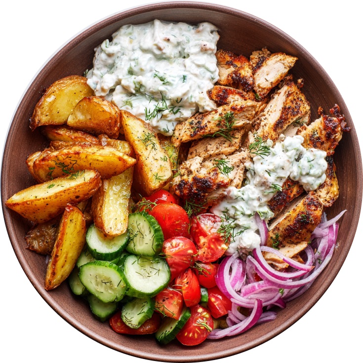 Greek Chicken Souvlaki Bowl