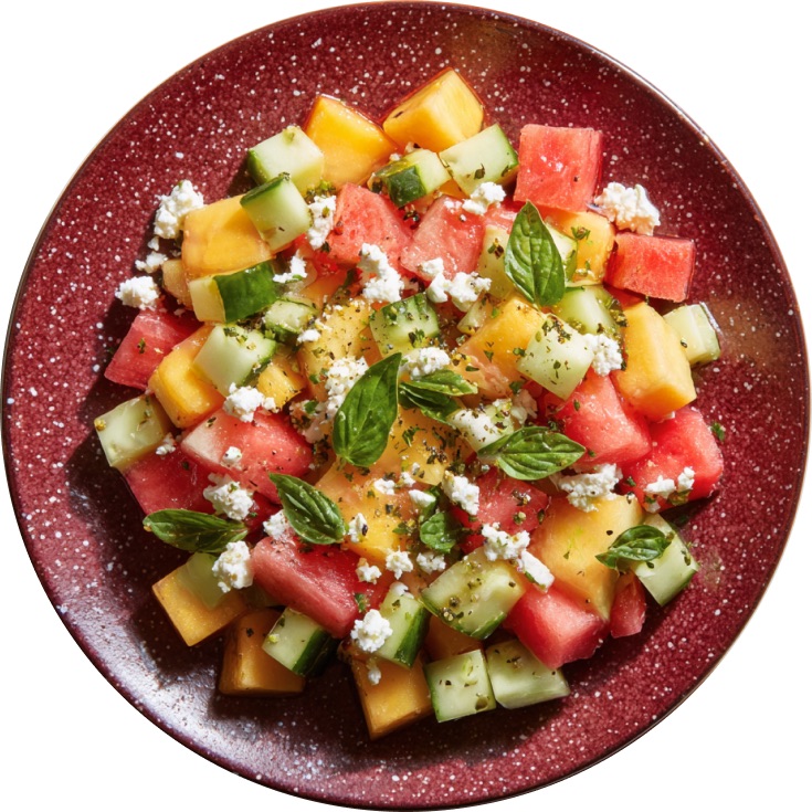 Summertime Watermelon Peach Salad