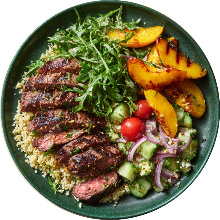Summer Balsamic Steak & Peach Salad