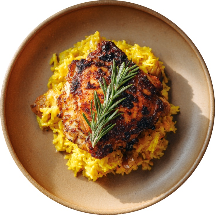 One-Pot Blackened Chicken with Coconut Turmeric Rice