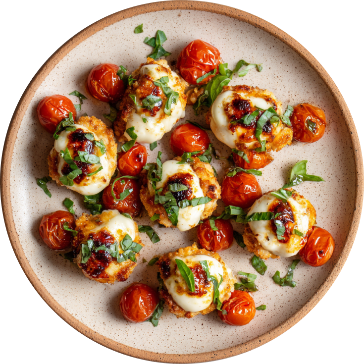 One-Pan Caprese Chicken Bites