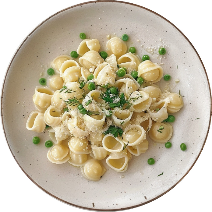 Shells with Peas & Buttermilk Sauce