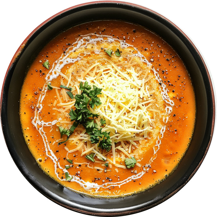 Creamy Tomato & Cheddar Soup